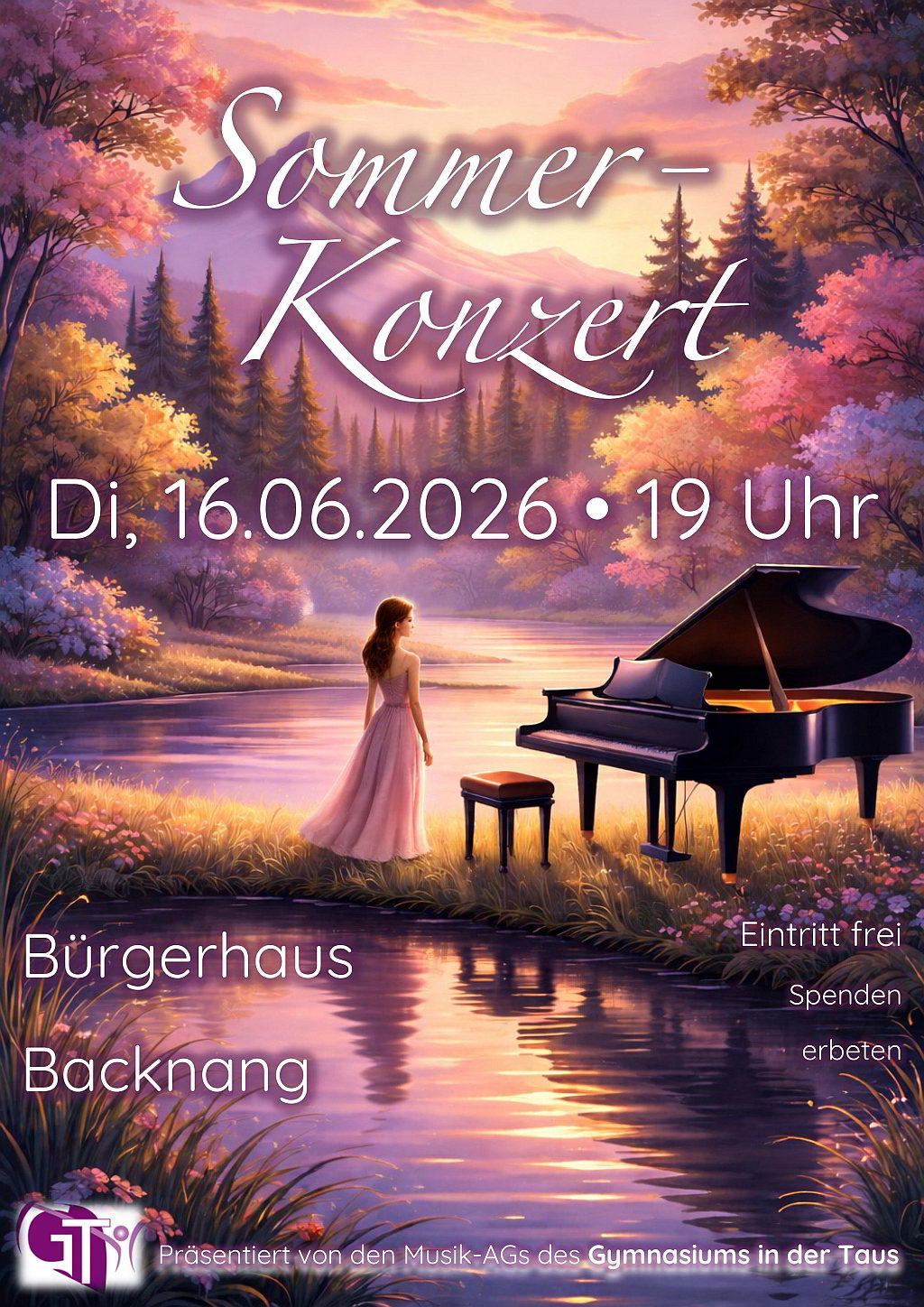Sommerkonzert 2026 im Bürgerhaus Backnang mit Flügel am See