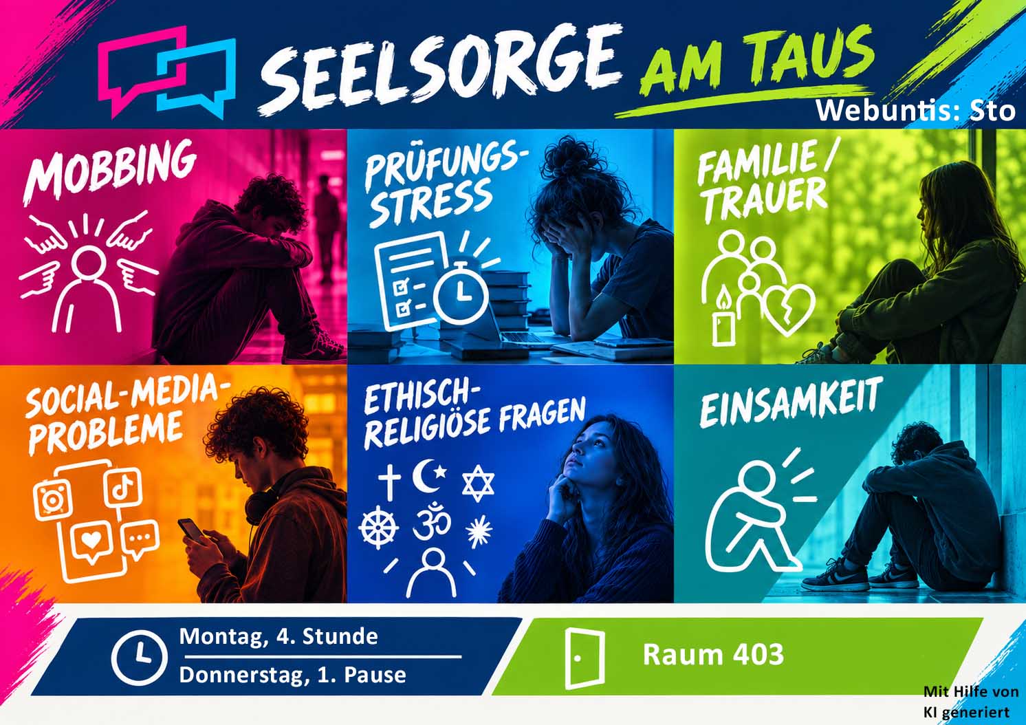 Psychologische Beratung bei Mobbing, Prüfungsstress, Trauer, Social-Media-Problemen